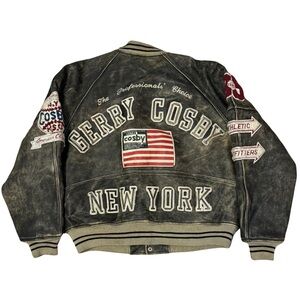 Vintage 90's Leather Gerry Cosby NYC Varsity Jacket
